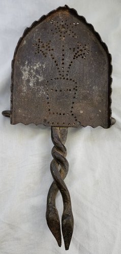 Antique Folk Art Wrought Iron Trivet w/Flower Pot