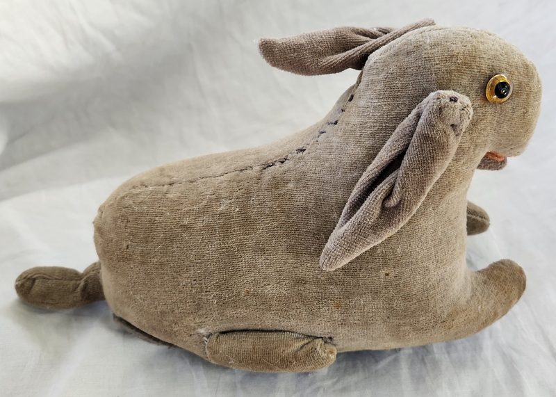 Antique Rabbit Push Toy w/Articulated Mouth & Ear