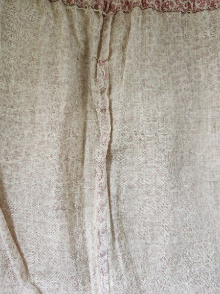 Antique Pink Calico Drawstring Ditty or Seed Bag