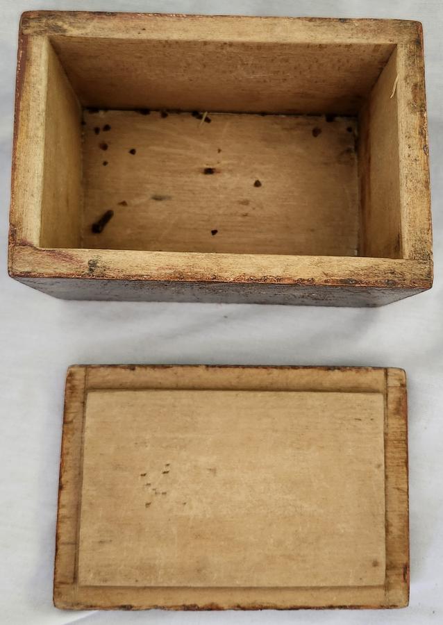 19th C. Folk Art Faux Painted Spice Box