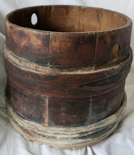 **Antique New England Primitive Painted Bucket
