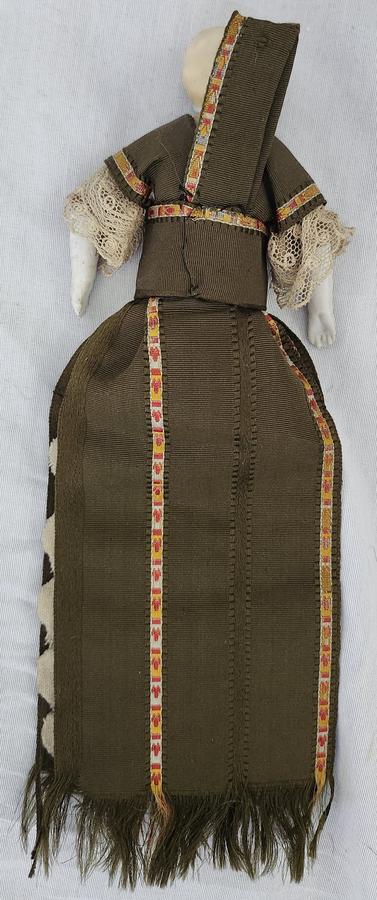 Antique China Head Doll Pen Wipe or Pin Cushion