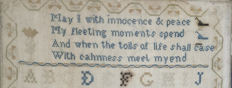 Dtd.1806 Sgnd. Sampler w/ Poem, Birds, Flowers++