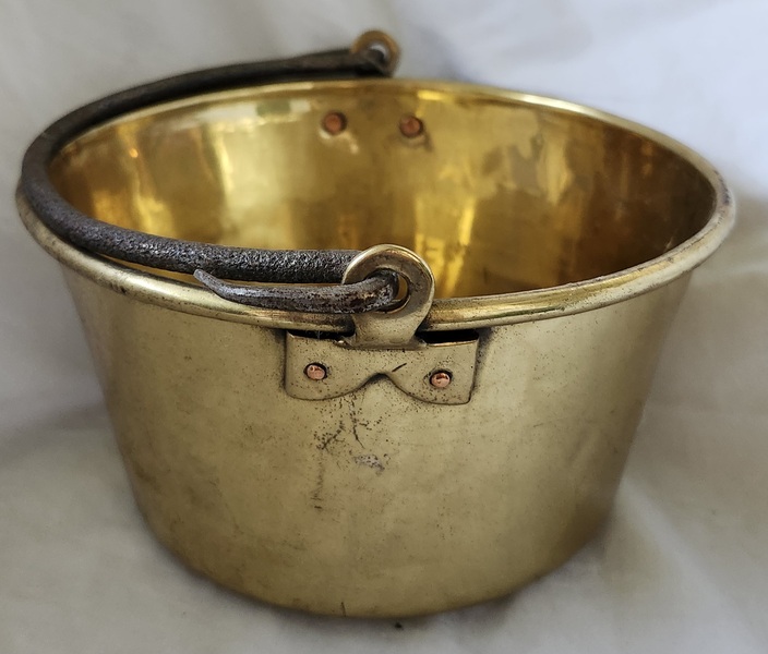 **Antique Miniature 7" Diameter Brass Bucket