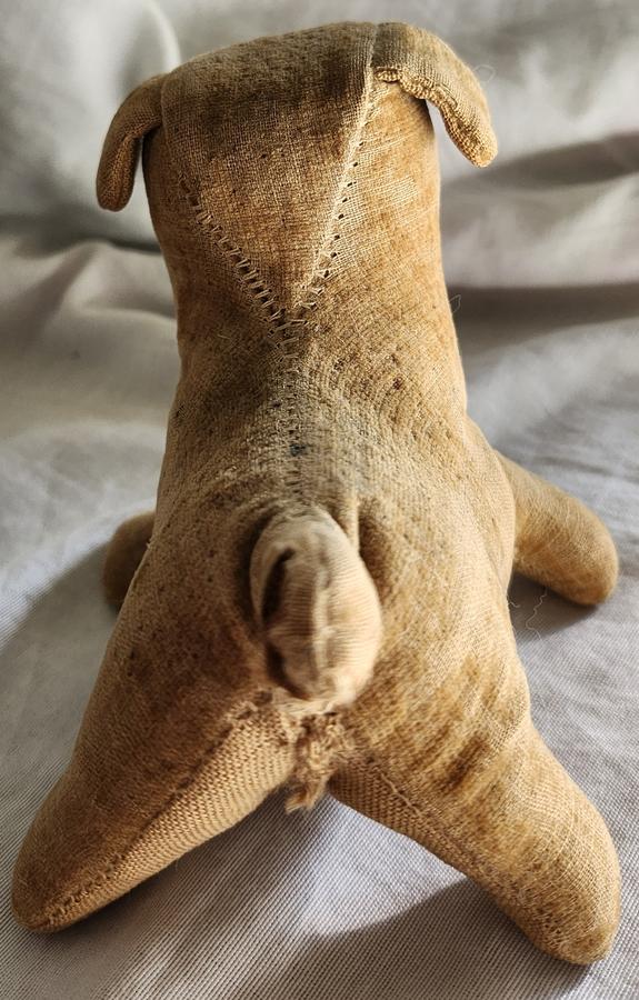 Antique Folk Art Velvet Dog Pin Cushion Whimsy