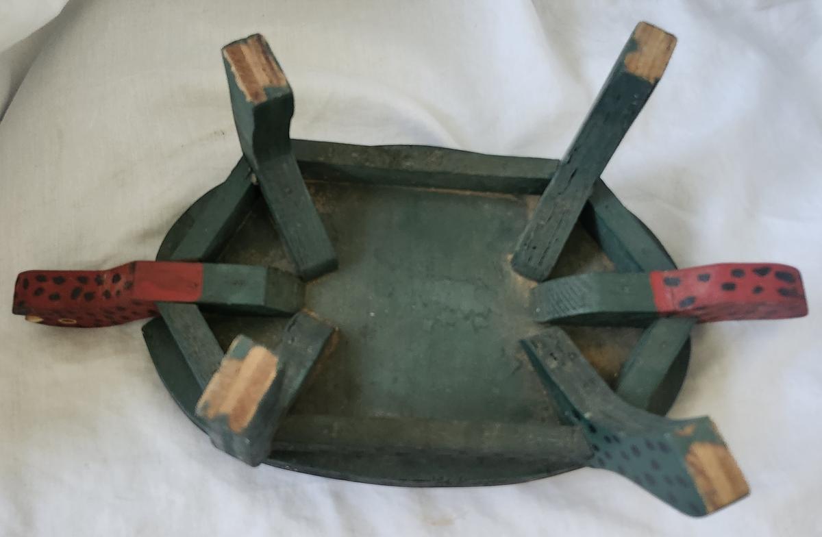 Vintage 1930's PA. Folk Art Turtle Footstool #2
