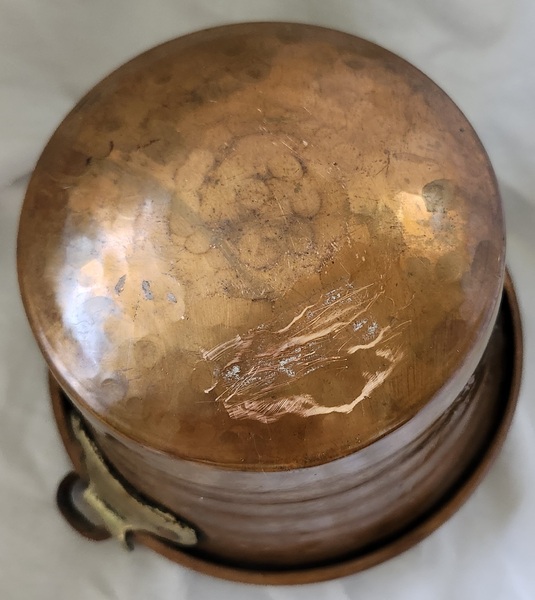 **Antique Miniature 5 5/8" Diameter Copper Bucket
