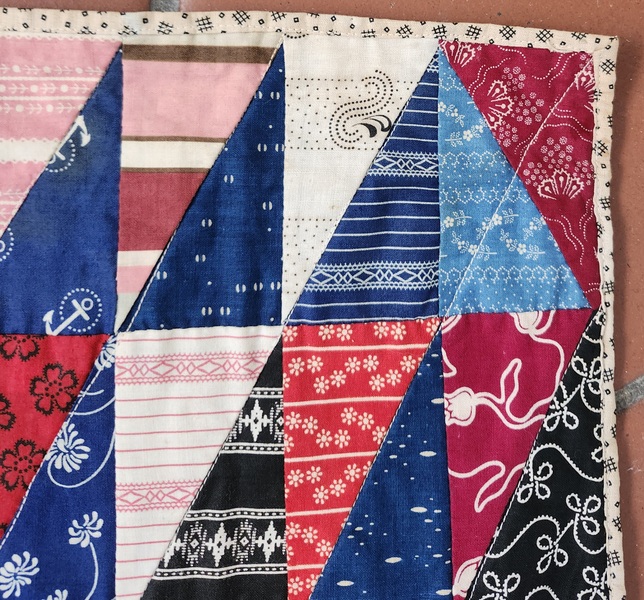 **Antq. Triangle Patch Doll Quilt in Early Fabrics