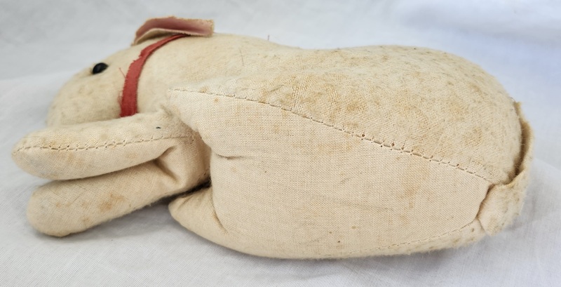 **Early White Wool Stuffed Rabbit