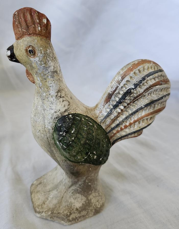 19th C. PA. Hollow Cast Chalkware Rooster #3