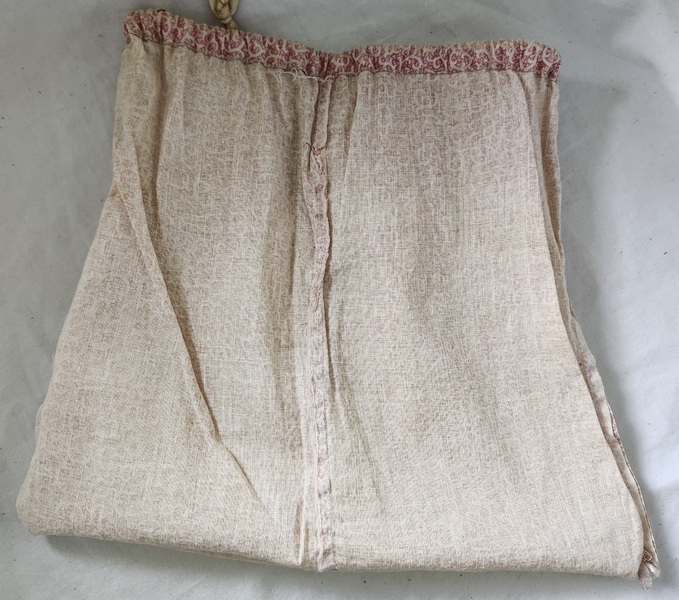 Antique Pink Calico Drawstring Ditty or Seed Bag