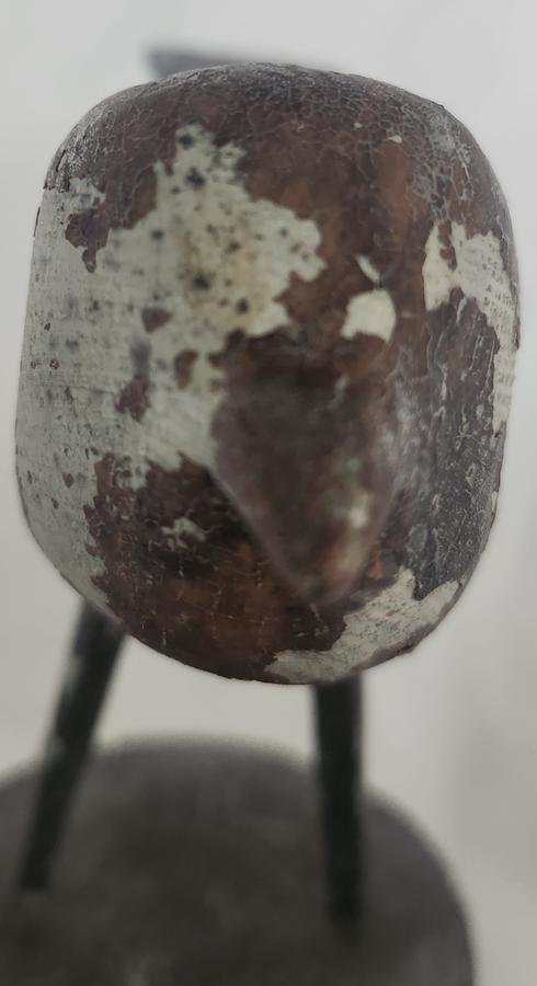 Antique Folk Art Bird with Incised Carving on Base