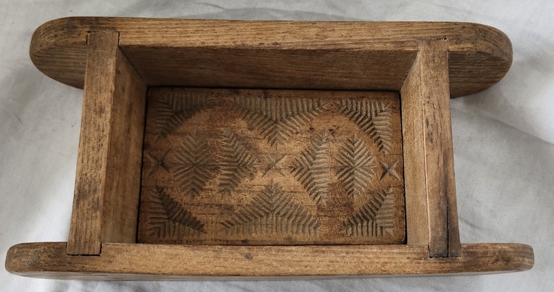 Antq. PA. Deeply Carved Abstract Butter Print
