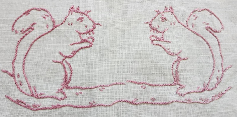 Antique ca. 1900 PA. Squirrel Design Show Towel