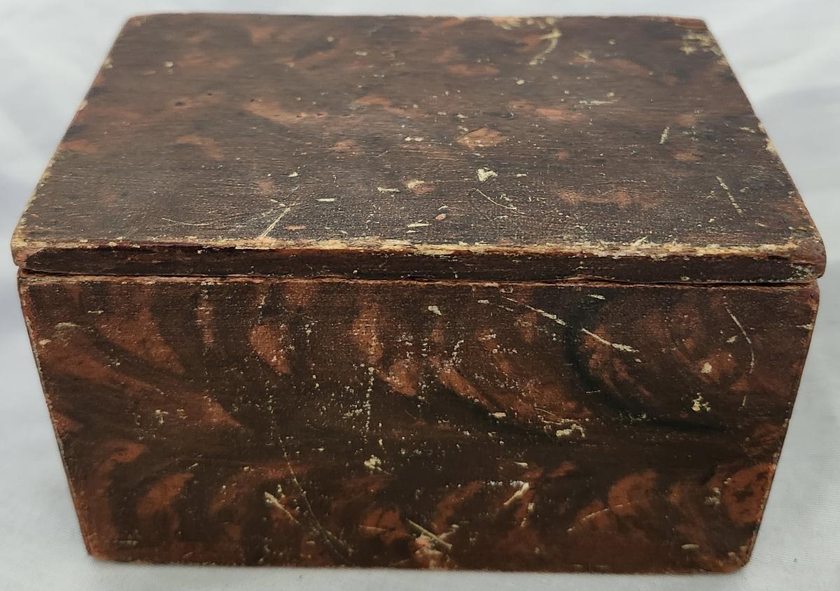 19th C. Folk Art Faux Painted Spice Box