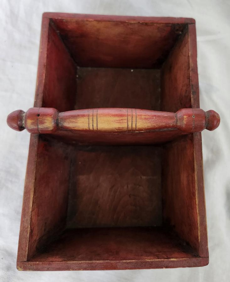 Diminutive Antique Knife Box in Original Red Paint