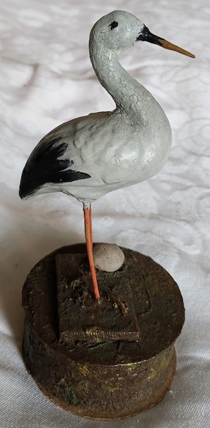 Rare Antique 7 1/2" German Stork Candy Container