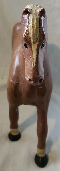 Vntg. 9 1/4" Tall Folk Art Carved & Painted Horse