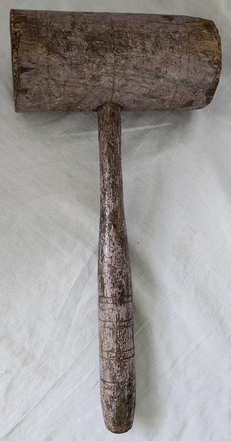 Antique Wooden Mallet in Original Lavender Paint