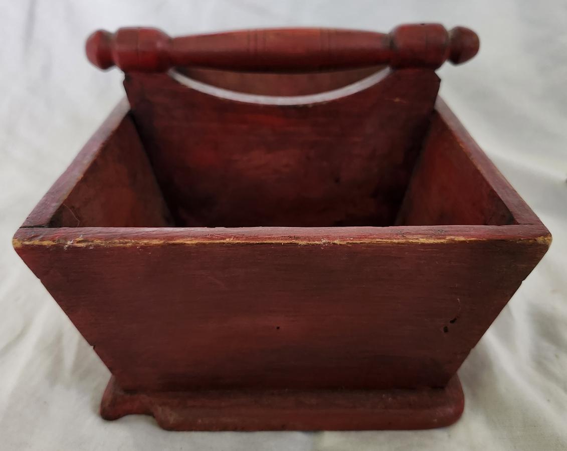 Diminutive Antique Knife Box in Original Red Paint