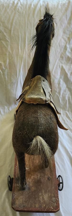 Antique Mohair Horse Pull Toy