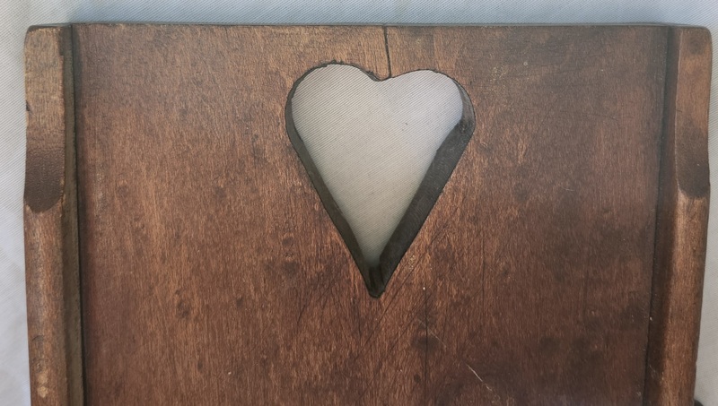 Antique PA. Folk Art Slaw Board w/Heart & Tulip