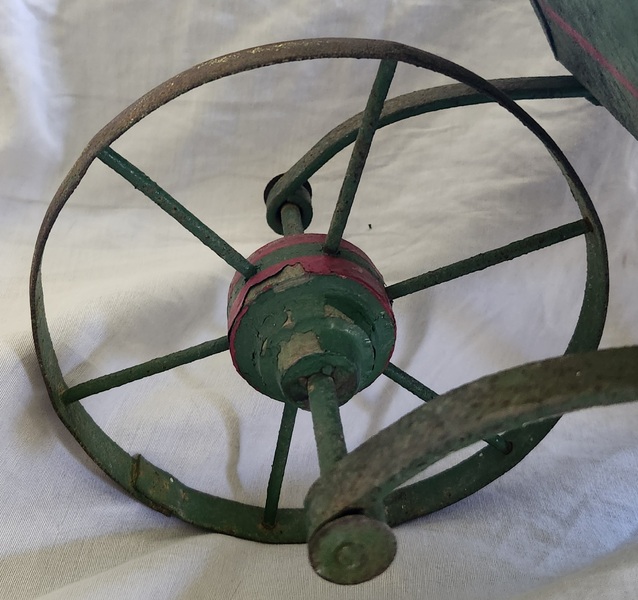 Adorable Vintage Painted Metal Child's Wheelbarrow