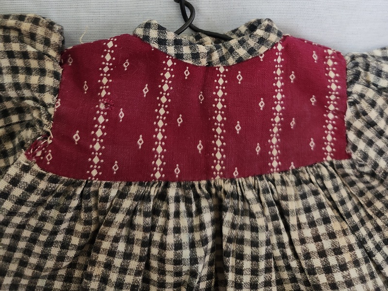 Old PA. Doll Dress in Checked & Calico Fabrics