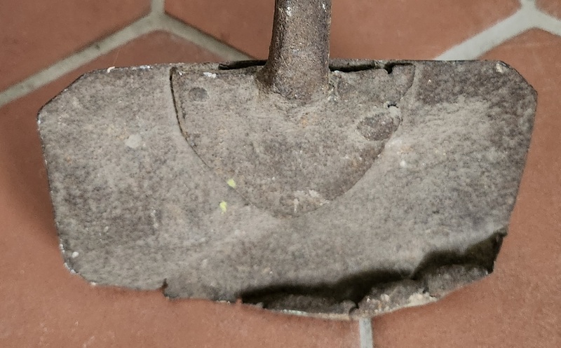 Antq. Primitive Ram's Head Handle Iron Peel