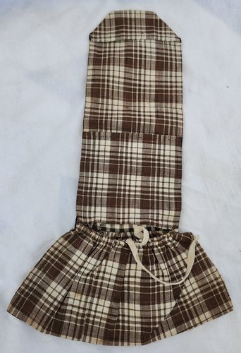 19th C. Brown Homespun Huswif Sewing Pocket