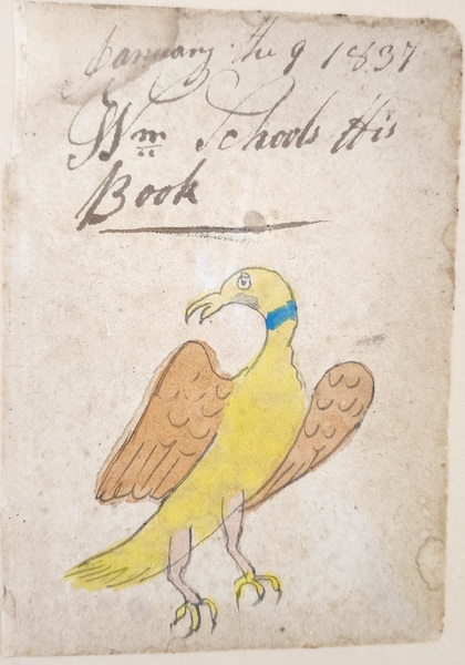 **1837 PA. Lancaster Co. Bird Fraktur Bookplate