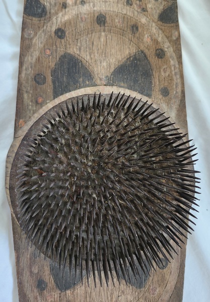 **19th C. Folk Art Painted Flax Hetchel/Hatchel