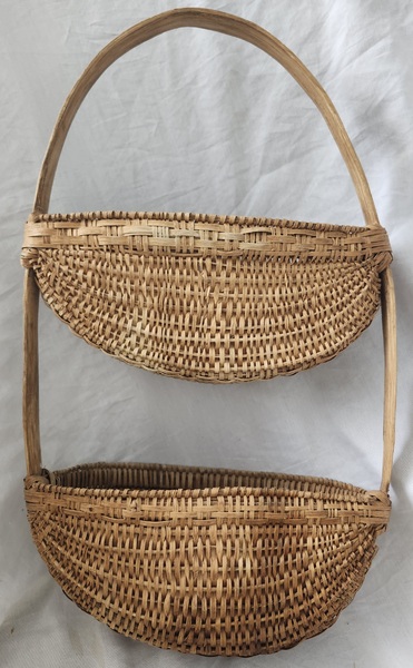 **Unusual Vintage Hanging Double Half Basket