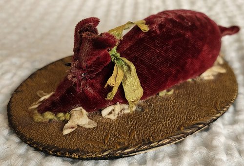 Antique Folk Art Velvet Rabbit Pen Wipe