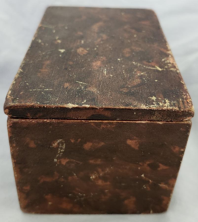 19th C. Folk Art Faux Painted Spice Box