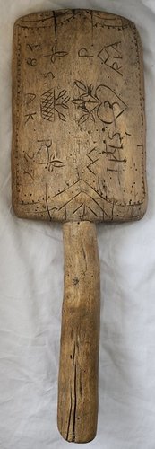 Antq. 1827 Scandinavian Mallet w/Religious Motifs