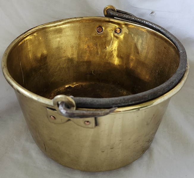 **Antique Miniature 7" Diameter Brass Bucket