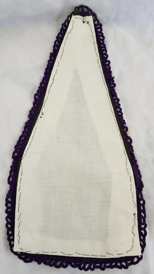 1883 Needlepoint & Crocheted Wall/Sewing Pocket
