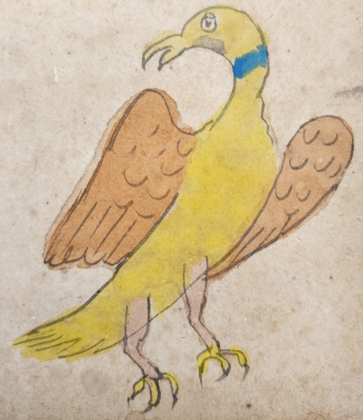 **1837 PA. Lancaster Co. Bird Fraktur Bookplate