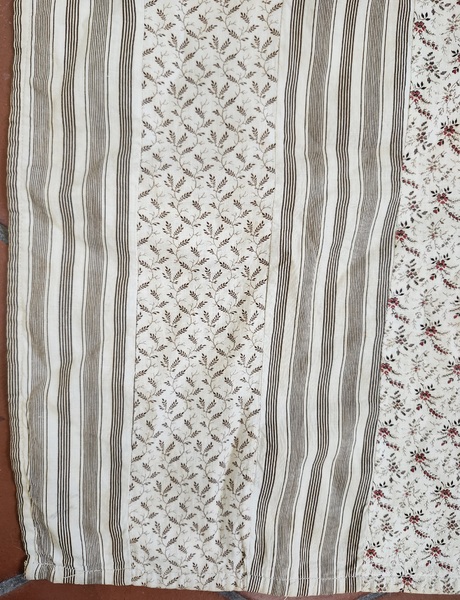 **Antq. PA. Bars Newborn/Doll Quilt, Early Fabrics