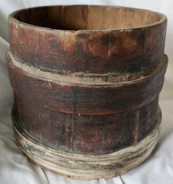 **Antique New England Primitive Painted Bucket