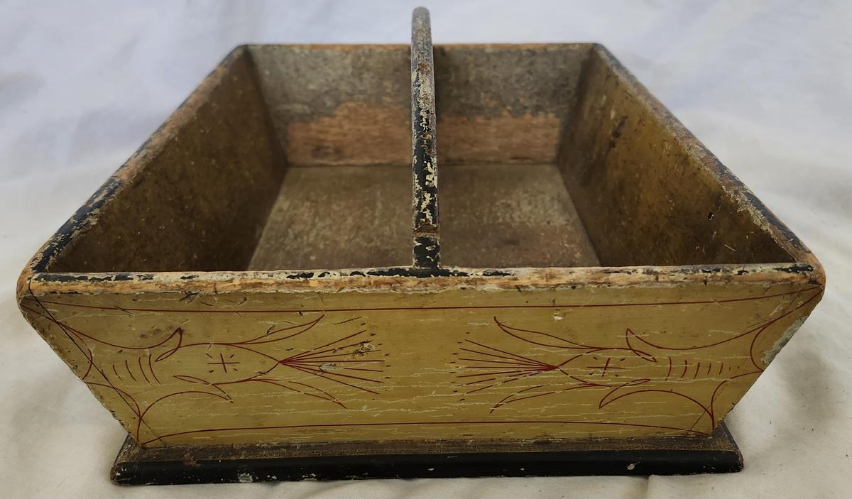 Antique Knife Box Cutlery Tray in Original Paint