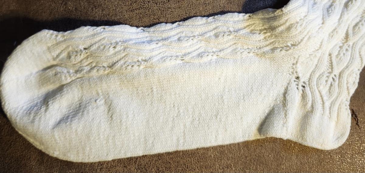 Pr. Antique PA. Wedding Socks w/Initials #1