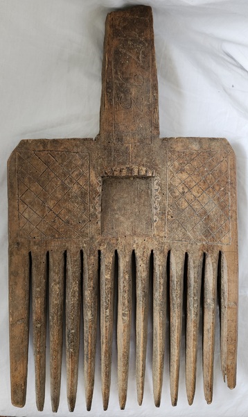 Antq. 1793 Scandinavian Folk Art Carved Fork Tool