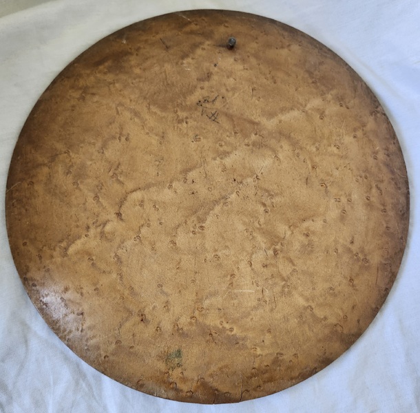 Antq. Painting on Maple Plate w/Scene of Boy & Cow