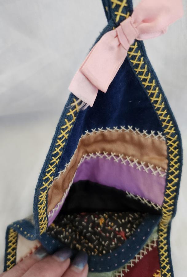 Near Mint Antq.Crazy Quilt Huswif/Sewing Pocket