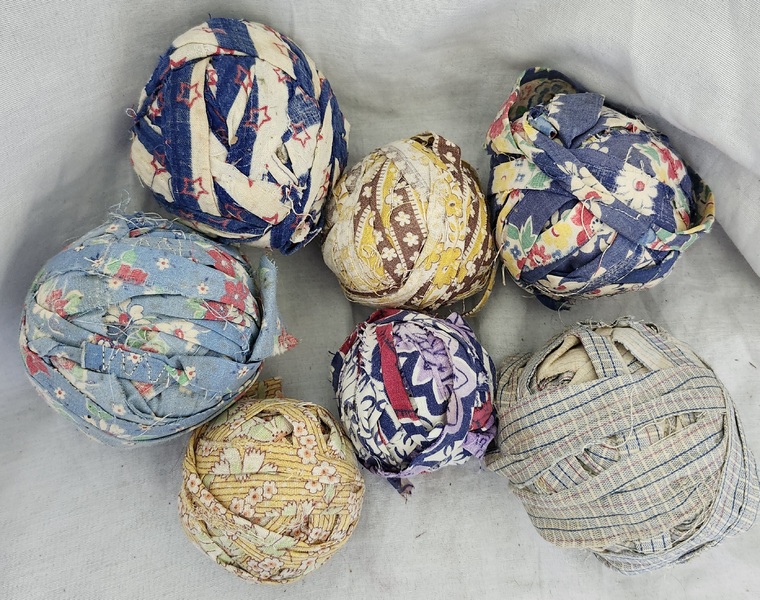 **Group of 7 Authentic Vintage Rag Balls