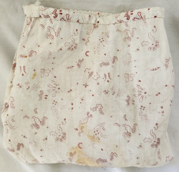 Antique PA. Calico Print Drawstring Seed/Ditty Bag