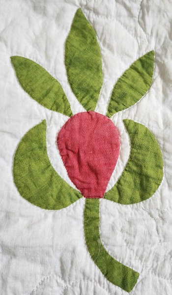 **19th C. Folk Art Floral/Fruit Crib Quilt