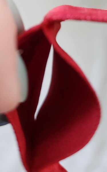 **Antq. Tiny Red Silk Huswif w/Pussy Willows